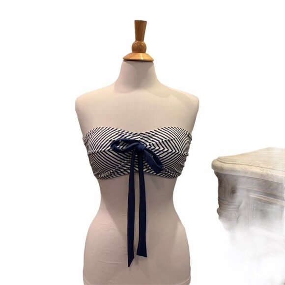 NWT Lauren Ralph Lauren Painterly Striped Bandeau Halter Bikini Top 12 - Picture 6 of 12